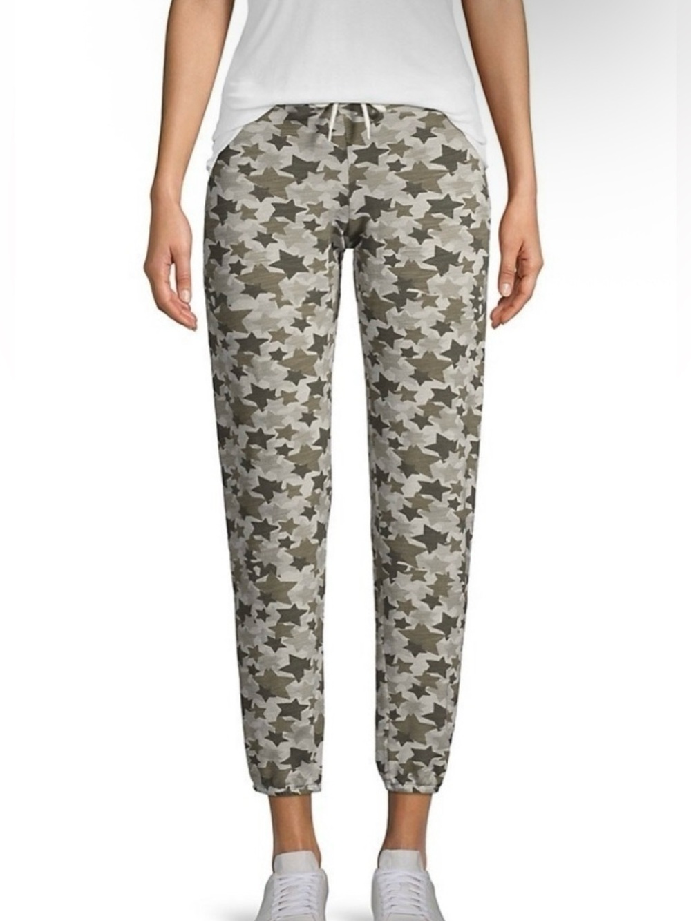 Monrow Star Camo Vintage Joggers in Green Tea